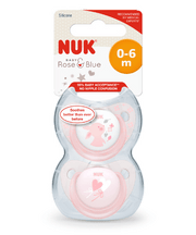 NUK Silicone Soother - Baby Rose 0 - 6M (Twin Pack) - Nuk - 1 - Baby & Kids - ThePharmacy