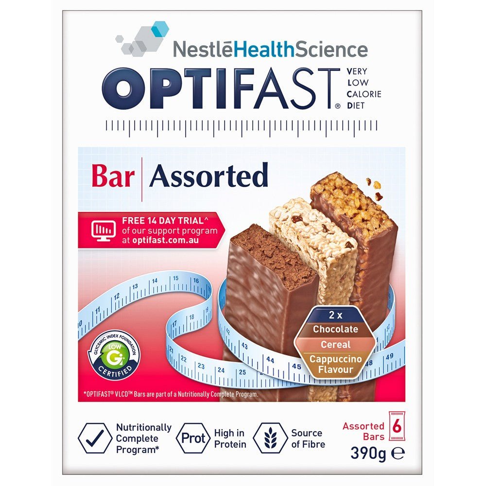 Optifast VLCD Bar Assorted 390g x 6 Pack - ThePharmacy