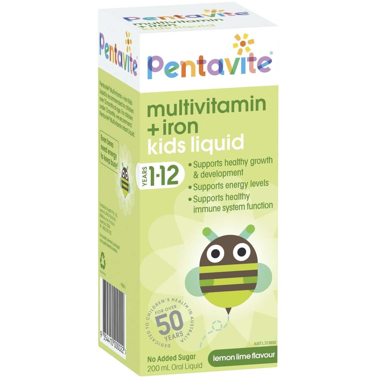 Pentavite Multivitamin + Iron Kid Liquid 200mL - Pentaite - 1 - Vitamins - ThePharmacy