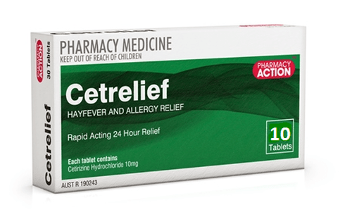 Pharmacy Action Cetrelief 10mg Tablets (10 Tabs) - Bellwether - 1 - Health - ThePharmacy