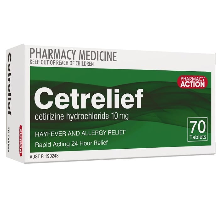 Pharmacy Action Cetrelief 10mg Tablets (70 Tabs) - Bellwether - 1 - Health - ThePharmacy