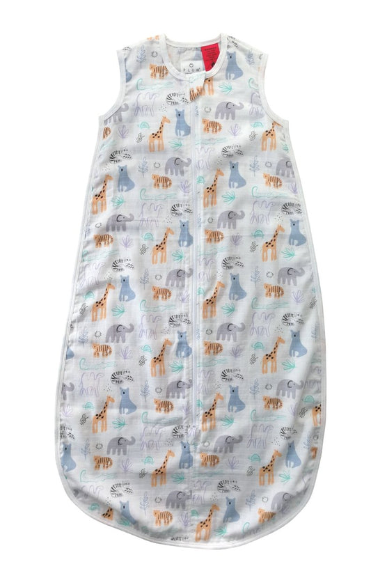 Plum Bamboo Muslin Sleep bag - 0.5 TOG - Watercolour Animals - 3 - 12M - Plum - 1 - Baby & Kids - ThePharmacy