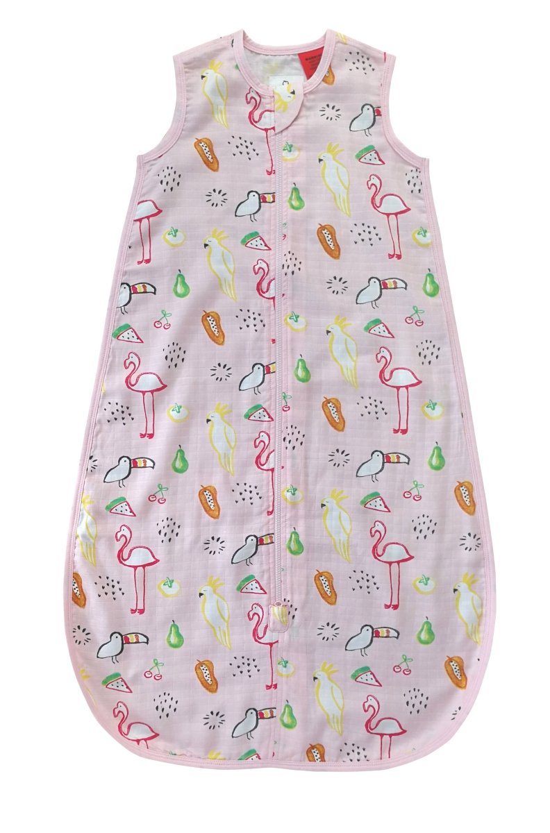 Plum Bamboo Muslin Sleep bag - 0.5 TOG - Watercolour Paradise - 3 - 12M - Plum - 1 - Baby & Kids - ThePharmacy
