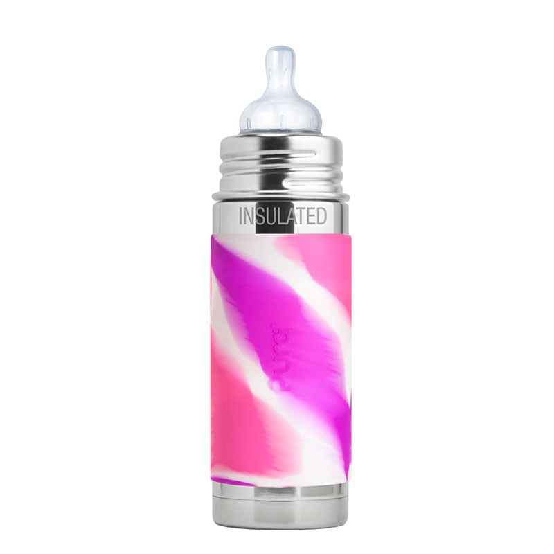 PURA KIKI - Insulated 260mL Infant Bottle - Stainless Steel with Sleeve - 3 COLOURS - ThePharmacy
