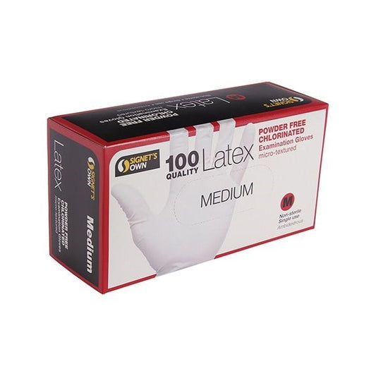 Signet's Own Latex Powder Free Exam Gloves - Medium (100 gloves per box) - Signet - 1 - Health - ThePharmacy