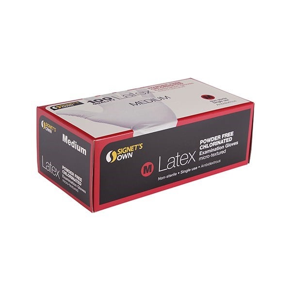 Signet's Own Latex Powder Free Exam Gloves - Medium (100 gloves per box) - Signet - 2 - Health - ThePharmacy