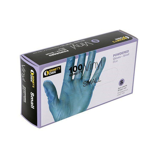Signet's Own Vinyl Gloves Powdered - Blue, Small (100 gloves per box) - Signet - 1 - Health - ThePharmacy