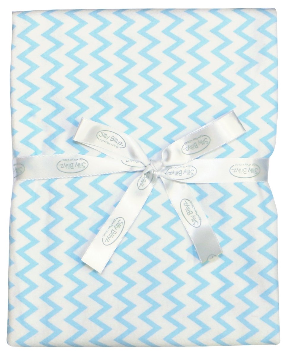 Silly Billyz Cotton Jersey Stroller Blanket Blue Chevron - Silly Billyz - 2 - Baby & Kids - ThePharmacy
