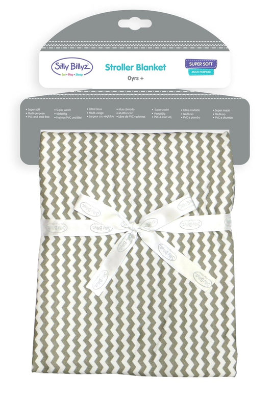 Silly Billyz Cotton Jersey Stroller Blanket - Grey Chevron - Silly Billyz - 1 - Baby & Kids - ThePharmacy