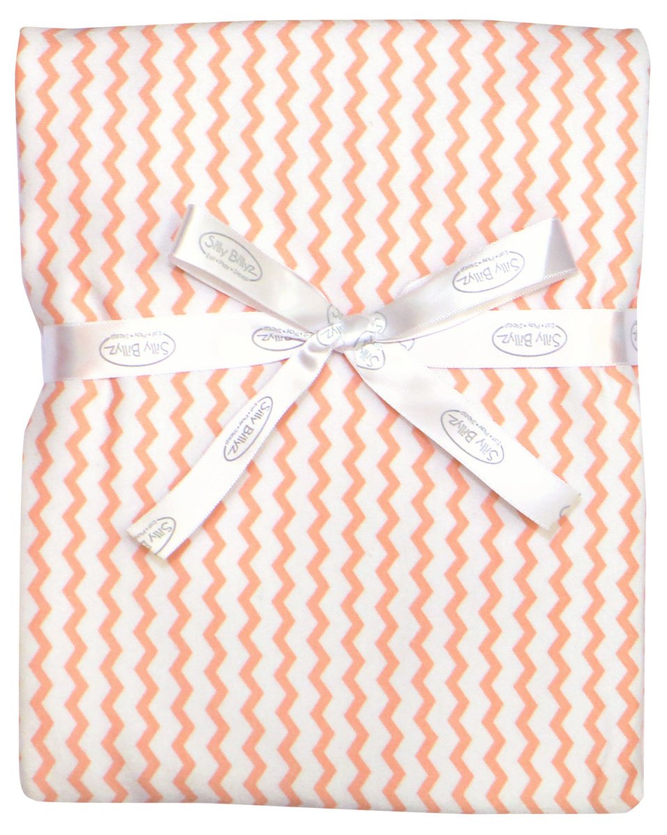 Silly Billyz Cotton Jersey Stroller Blanket - Peach Chevron - Silly Billyz - 2 - Baby & Kids - ThePharmacy