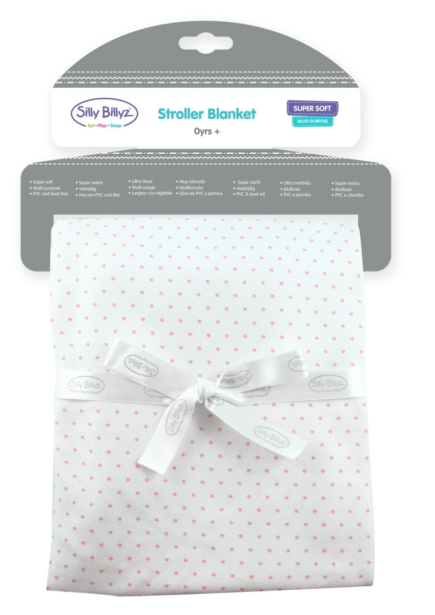 Silly Billyz Cotton Jersey Stroller Blanket - Pink Spot - Silly Billyz - 1 - Baby & Kids - ThePharmacy