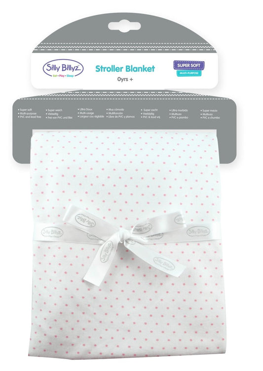 Silly Billyz Cotton Jersey Stroller Blanket - Pink Spot - Silly Billyz - 1 - Baby & Kids - ThePharmacy