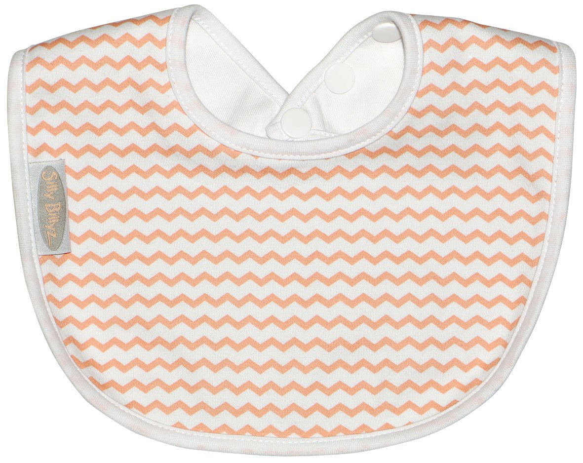 Silly Billyz Jersey Biblet - Peach Chevron - Silly Billyz - 1 - Baby & Kids - ThePharmacy