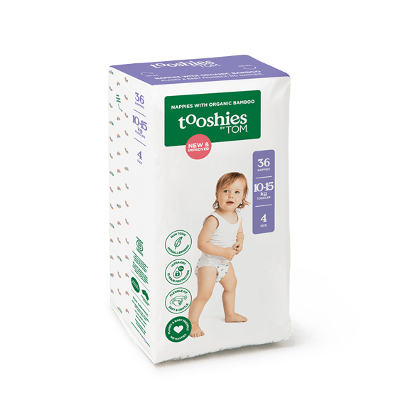 Tooshies by TOM Bamboo Nappies 10 - 15kg - Toddler Size 4 BULK (36pk x 2) - Tooshies by TOM - 1 - Baby & Kids - ThePharmacy