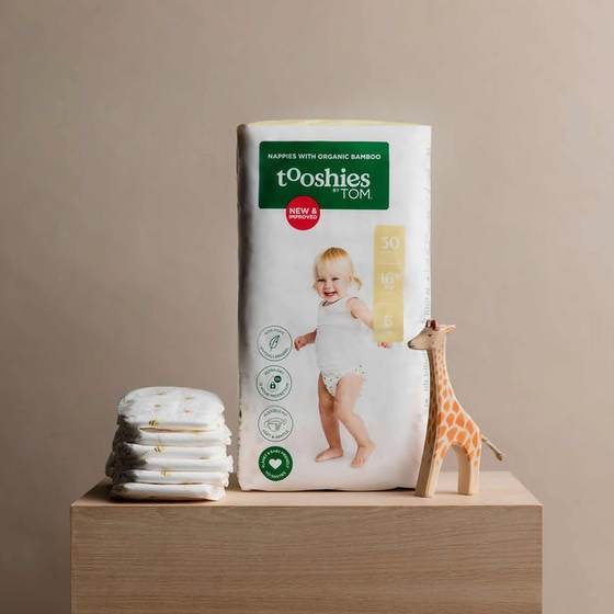 Tooshies by TOM Bamboo Nappies 16kg+ - Junior Size 6 BULK (30pk x 2) - Tooshies by TOM - 3 - Baby & Kids - ThePharmacy
