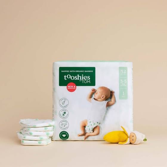 Tooshies by TOM Bamboo Nappies 3 - 5kg - Newborn Size 1 BULK (52pk x 2) - Tooshies by TOM - 3 - Baby & Kids - ThePharmacy