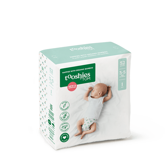 Tooshies by TOM Bamboo Nappies 3 - 5kg - Newborn Size 1 BULK (52pk x 2) - Tooshies by TOM - 1 - Baby & Kids - ThePharmacy