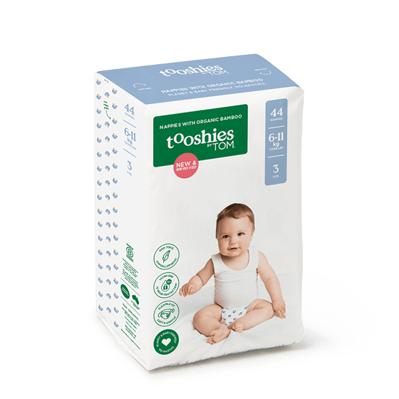 Tooshies by TOM Bamboo Nappies 6 - 11kg - Crawler Size 3 (44pk) - Tooshies by TOM - 1 - Baby & Kids - ThePharmacy