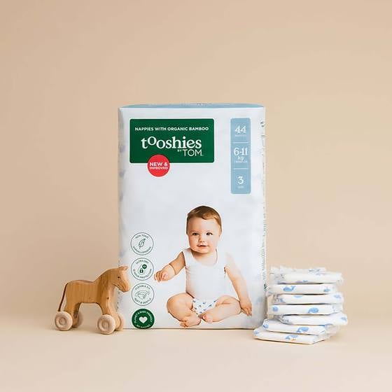 Tooshies by TOM Bamboo Nappies 6 - 11kg - Crawler Size 3 (44pk) - Tooshies by TOM - 3 - Baby & Kids - ThePharmacy