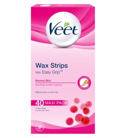 Veet EasyGrip Ready to Use Wax Strips Normal Skin 40 Maxi pack - ThePharmacy