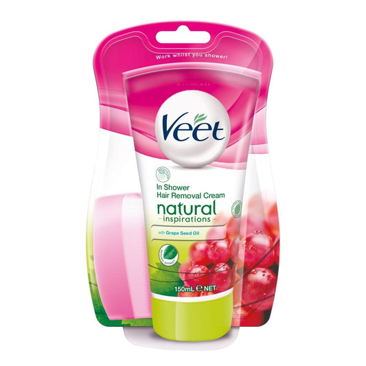 Veet Natural Inspirations In Shower Hair Removal Cream with Grape Seed Oil 150g - ThePharmacy