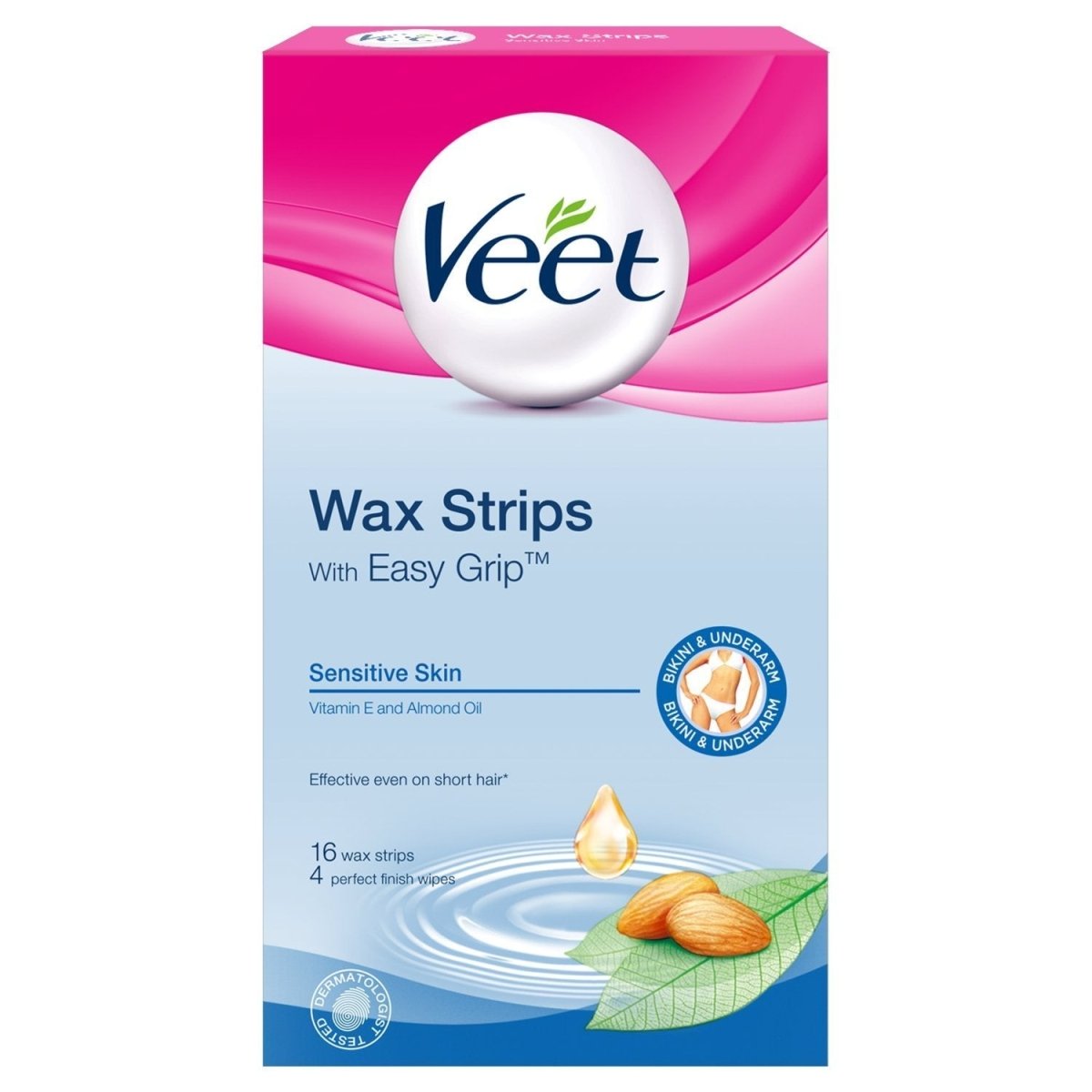 Veet Wax Strips With Easy Grip - Bikini & Underarm – Sensitive Skin 16 pack - Veet - 1 - Beauty & Essentials - ThePharmacy