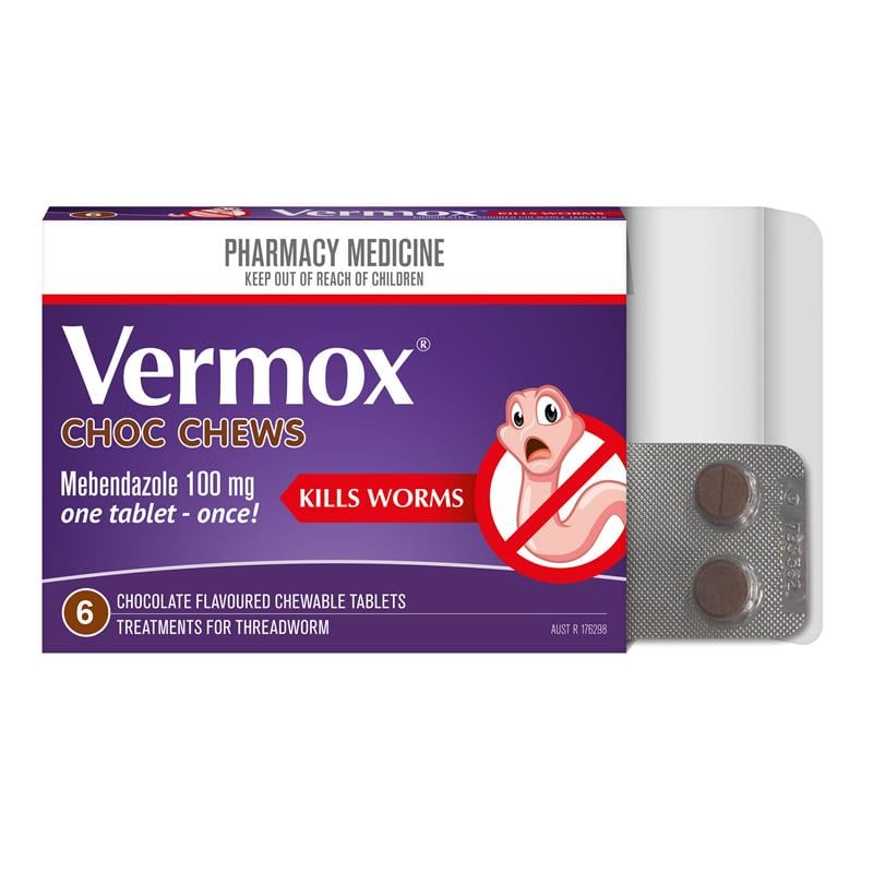 Vermox Choc Chews 6's - Vermox - 3 - Health - ThePharmacy