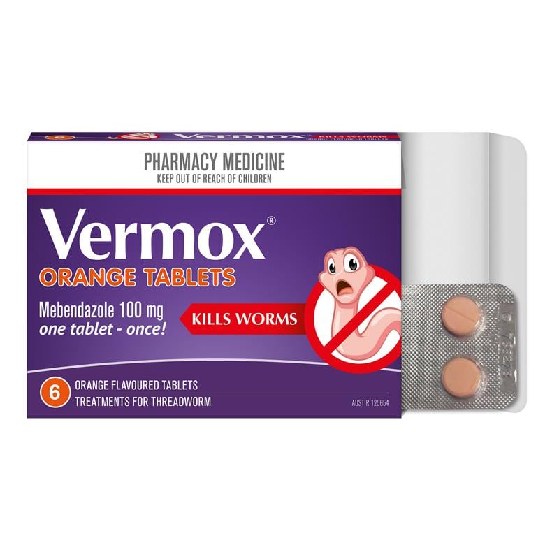 Vermox Worm Treatment 100 mg 2 Tablets - Vermox - 3 - Health - ThePharmacy