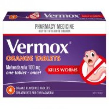 Vermox Worm Treatment 100 mg 4 Tablets - Vermox - 1 - Health - ThePharmacy