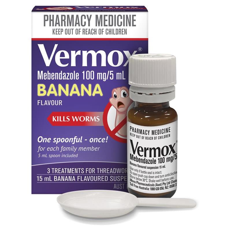 Vermox Worm Treatment Suspension 2% 15 ml Bottle - Vermox - 1 - Health - ThePharmacy