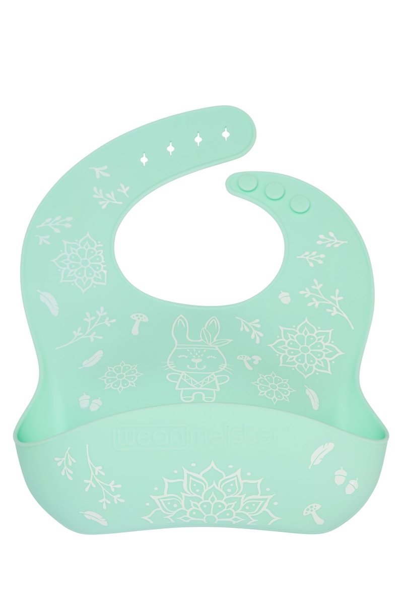 WeanMeister EasyRinse Baby Feeding Bibs - Turquoise / Blue - Bohemian Bunny - Wean Meister - 3 - Baby & Kids - ThePharmacy